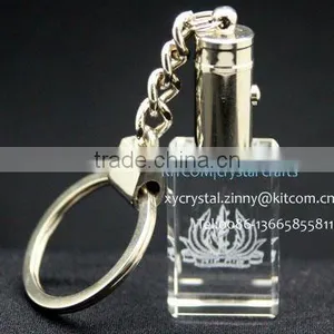 Stylish Logo Engrave Crystal Keychain With Lamp thumbnail-1