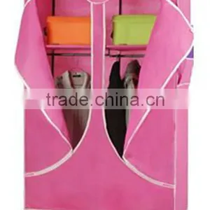 High Quality WardrobeSingle Canvas Effect Wardrobe Clothes Rail Storage thumbnail-1