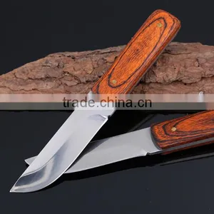 Wood Handle Multi Purpose Outdoor Survival Knife, Straight Edge Fruit Knife thumbnail-5