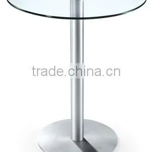 Tempered Glass Top Brushed Steel Base Cocktail Table Bar Table LQ- GT30 thumbnail-1