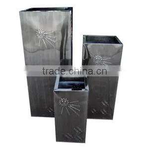 High Quality Best Selling Eco Friendly Set of Square Zinc Flower Vase From Viet Nam thumbnail-1