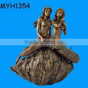 Handcrafted Mermaid Design Small Bronze Sculptures thumbnail-1