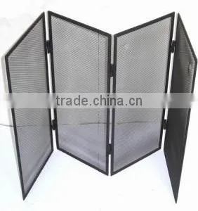 Folding Hand Forged Cast Iron Fireplace Screens thumbnail-1