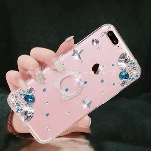 Silicone Cell Phone Case Diamond Mobile Phone Cases for IPhone7/7Plus/6/6s/6plus/6splus Tpu Soft Case With Ring Holder thumbnail-3