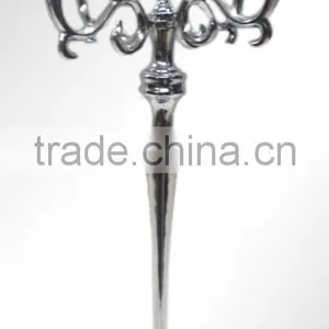 Silver Finish Aluminum Polish Five Arms Candelabra thumbnail-4