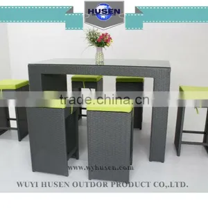 Poly Wicker Bar Table and Chair thumbnail-1