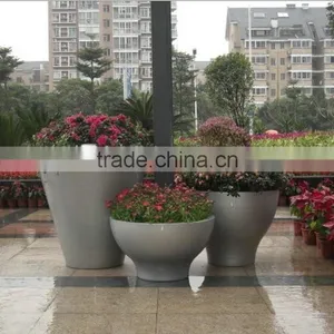 Grey Fiberglass Flower Pot thumbnail-3