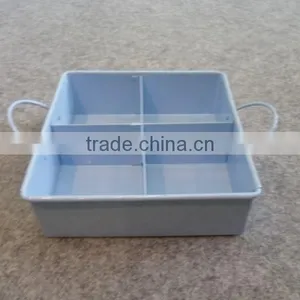 Antirust Enamel Interior Divider Rectangle Metal Serving Tray/Pet Food Tray/Children Meal Tray thumbnail-1