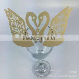 Party Favors Supplier Wine Glass Card Laser Cut Wedding Place Card thumbnail-2