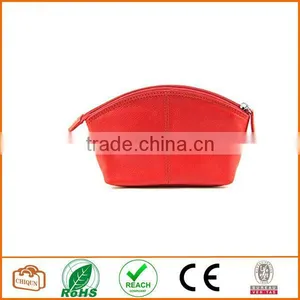 Leather Cosmetic Pouch Red thumbnail-1