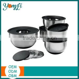 China Cookware Set Non-Slip Silicone Bottom Stainless Steel Mixing Bowl thumbnail-1