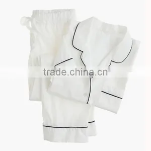 Cheap Pajama Sets Vintage Plain Dyed Custom Made Short-Sleeve Wholesale Pajama Set Women thumbnail-3