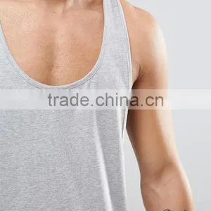 Cheapest High Quality New Design Summer Cool Custom Grey Color Gym Wear Comfortable Cotton Polyester Casual Men's Sport Vest thumbnail-3