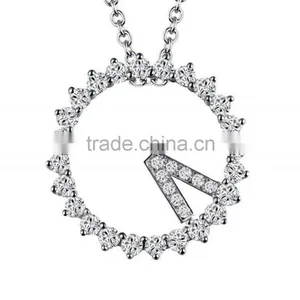 Latest Wall Clock Shape Design 925 Sterling Silver Circle Pendant thumbnail-1