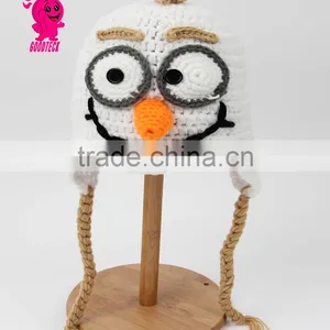 2015 Hot Sale Hand Hook A Funny Face Baby Wool Hats, Color Matching Hats thumbnail-1