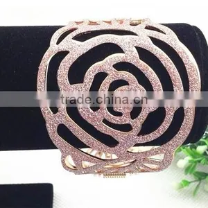 Popular Frosted Rose Bangles for Girls Jewelry,gold Hollow Iron Bangle in Yiwu thumbnail-6