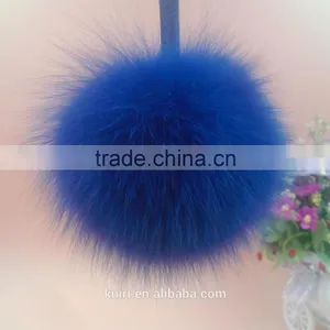 2016 Fashion Cheap Price Bag or Garment Charm 12cm Fox Fur Ball Keychain thumbnail-2