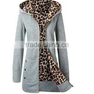 Hot Sale Custom Made Latest Womens Brushed Long Warm Thick Winter Fleece Hoodies thumbnail-3
