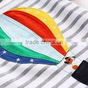 2016 Trending Products Children Stripe Tshirts With Cartoon Pattern thumbnail-4