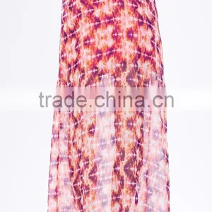 Sexy Beach Wear Tie-dye Print Maxi Skirt Chiffon Belly Dance Arabic Sexy Dance Long Skirt 2015 thumbnail-3