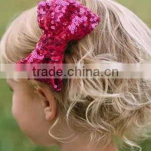 Sequin Material Bow Design Girls Hair Clips, Sequin Hair Clips thumbnail-1