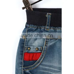 Top Quality Embroidery Patch Pocket Boys Ripped Jeans Regular Fit Kids Jeans for Autumn thumbnail-4