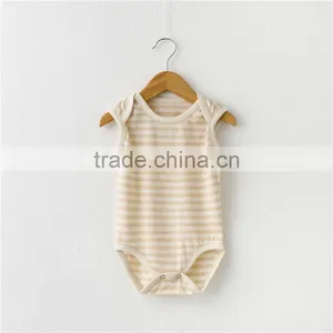 Wholesale 100% Organic Cotton Sleeveless Infant Onesie Baby Clothes Custom Logo thumbnail-1