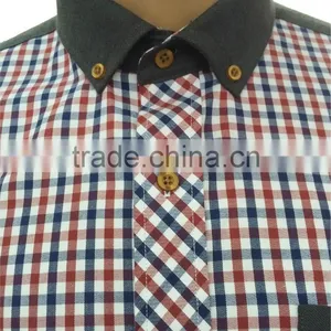 Latest Design Twill Checked With Folder Pocket Contrast Casual Men's Shirt thumbnail-2