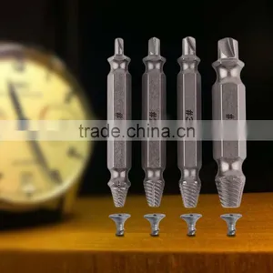 4pc Screw Extractor Drill Guide Set Removal Broken Screw Bolts Fastner Easy Out Wood Bolt Stud Remover Tool Kit High Quality thumbnail-1