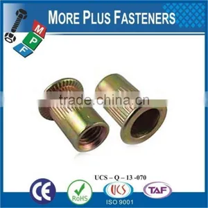 Made in Taiwan Threaded Insert Knurled Flat Head Open Head Rivet Nut thumbnail-3