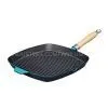 Square Cast Iron Grill Pan With Wooden Handle thumbnail-1