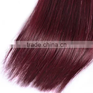 Peruvian Virgin Hair 4 Bundles Deals 99J Wine Red Straight Hair 100% Human Hair Weft Weaves Pure Color thumbnail-5