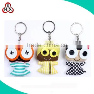 Customized Cute Big Eyes Handmade Animal Cotton Keychain thumbnail-3