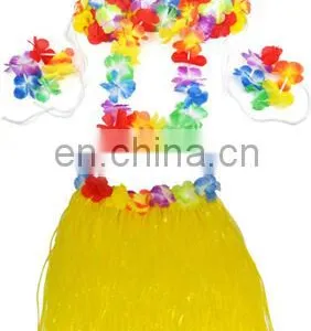 Yellow Hula Skirt Sexy Hawaiian Theme Party Costumes With Top Quality GT2037 thumbnail-1