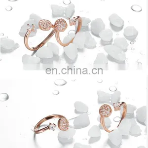 Rose Gold Plated Brass Crystal CZ Stone Ring for Women , Best Wedding Gift,Love Ring thumbnail-5