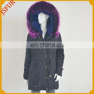 Jsfur Wholesale Real Fur Jackets Fox Fur Inside Winter Parka thumbnail-1