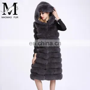 2016 Winter Genuine Fur Vests China Cheap Long Fur Vest Real Fox Fur Vest thumbnail-5