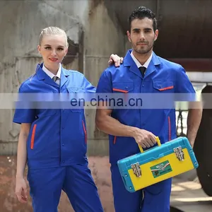 China Manufacturer Polyester Men Work Overalls Summer Work Coveralls With Short Sleeve thumbnail-1