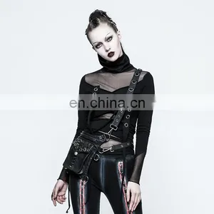Punk Rave Black Leather Waist Bag S-222 thumbnail-1