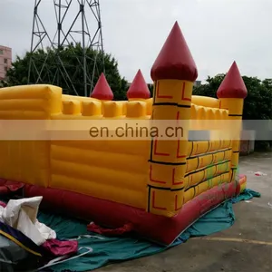 Hola Red and Yellow Colorful PVC Tarpaulin Inflatable Bounce House for Sale thumbnail-5