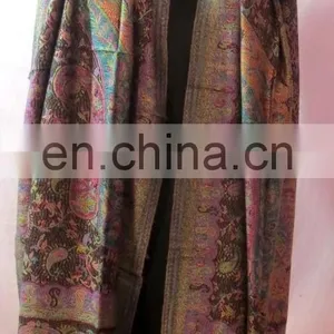 Indian Handmade Girls Shawl Designer Kashmiri Pashmina Scarf Wrap Girls Hijab Neck Wrap Women Scarves Wholesale Cashmiri Stole thumbnail-2