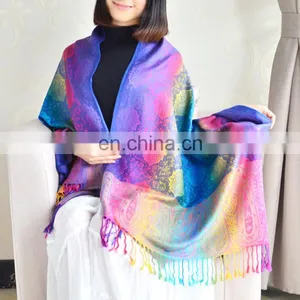 New Minority Style Summer Cotton Flax Paisley Jacquard Decoration Scarf for Girl thumbnail-1