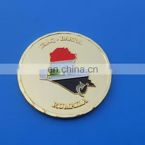Rumaila, A Newly Discovered Oilfield Iraqi Gold Plating Souvenir Sunken Flag Coin thumbnail-1