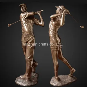 Handcraft Bronze Golf Statue, Lost Wax Casting Bronze Sport Style Statue thumbnail-3