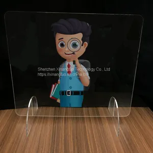 Wholesale High Quality Custom Transparent Acrylic Desk Shield Plexi Glass Foldable Sneeze Guard for School Student Desk thumbnail-2