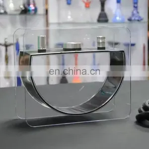 HQP-SY03 HongQiang Wholesale Acrylic Round Shape Hookah Gift Set With LED Light thumbnail-1