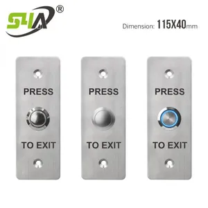 S4A Stainless Steel Waterproof IP67 Exit Button Silver Cobalt DC12 Door Switch With LED thumbnail-1