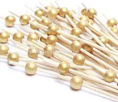 Wooden Cocktail Picks Fancy 100 Pack Appetizer Toothpicks Cocktail Skewers thumbnail-1