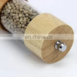 Food Grade Salt And Pepper Grinder Spice Mill Grinder Bottles Shaker With Wooden And Ceramic Mechanism thumbnail-4
