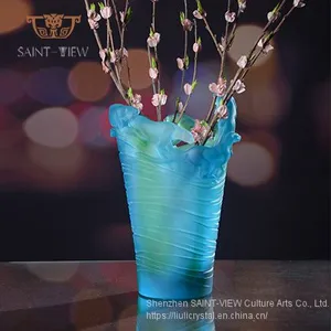 Saint-Vew Animal Crystal Art Original Design Leopard Vase Home Decoration Centerpiece thumbnail-1